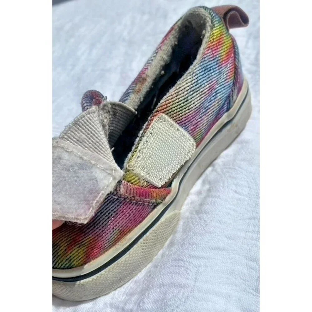 Vans Girl's Slip-On Rainglow Rainbow Colorful Baby Toddler -Size 4.0 Play Shoes